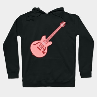 Pink semi acoustic guitar Hoodie